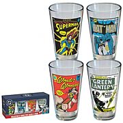DC Comics Vintage Comic Cover Pint Glass 4-Pack